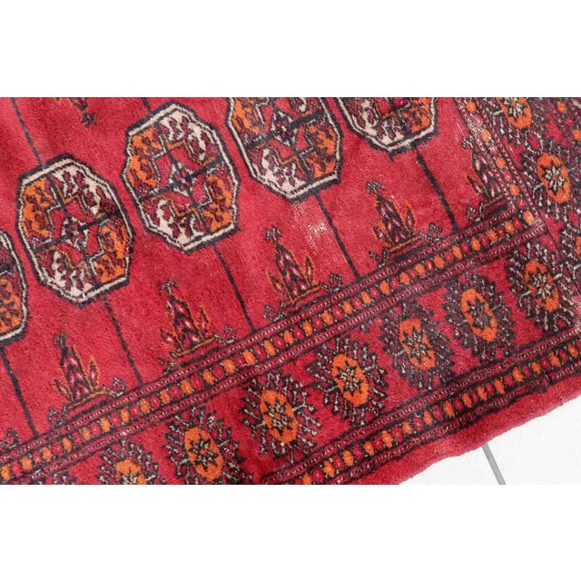 Red 1970s Handmade Vintage Pakistani Lahore Rug 2.6' X 4' For Sale - Image 8 of 12