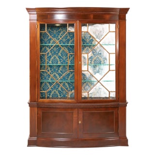 Early 20th Century Mahogany Wood Demilune Shape Historical Charleston Cabinet For Sale