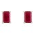 14k White Gold Radiant Cut Ruby Gemstone Stud Earrings - 2 Pieces For Sale