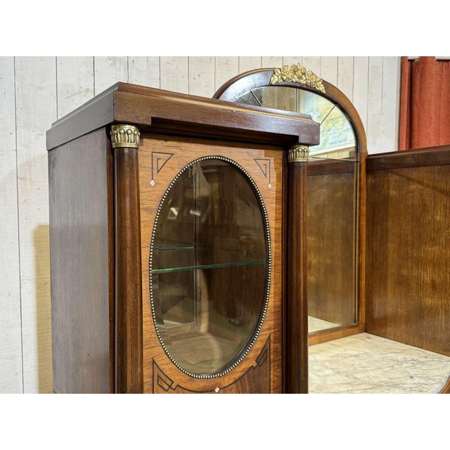 Art Deco Period Sideboard in Mahogany, Oak and Marble Top, 1930s For Sale - Image 9 of 18