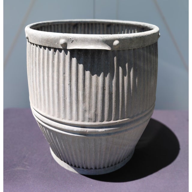 Vintage English Bowling Galvanized Dolly Tub For Sale - Image 4 of 11