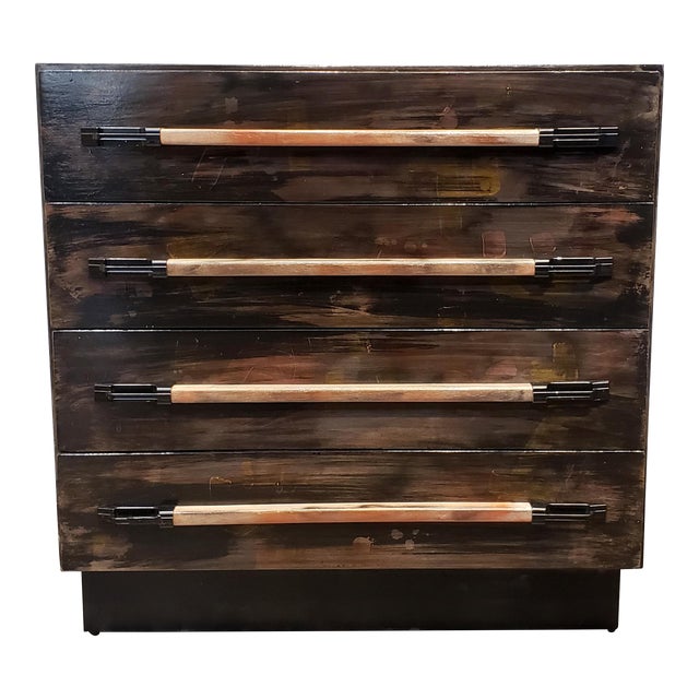 Postmodern Painted Chest of Drawers by Artist Lionel Lamy For Sale