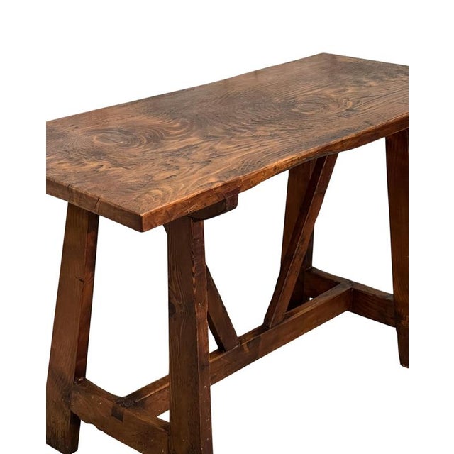 19th Century Fir Wood Refectory Table For Sale - Image 5 of 7
