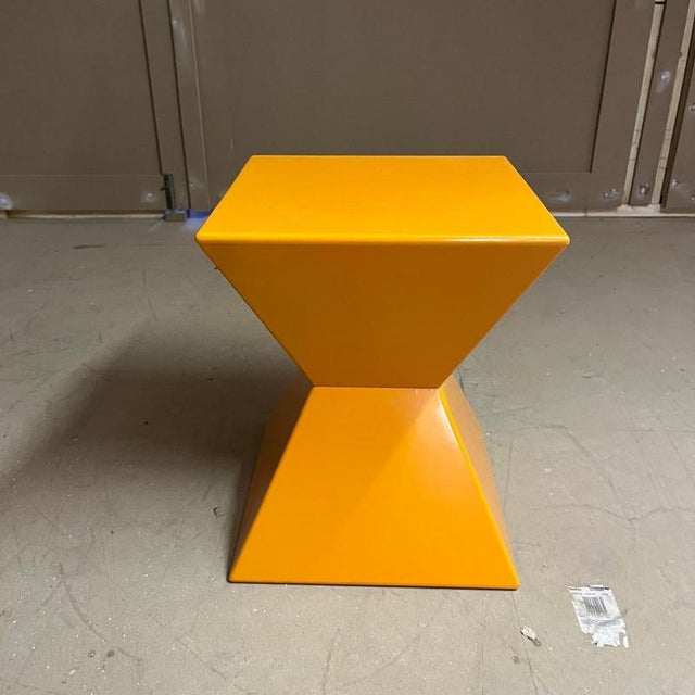 Plastic Vintage Orange Prism Table For Sale - Image 7 of 9