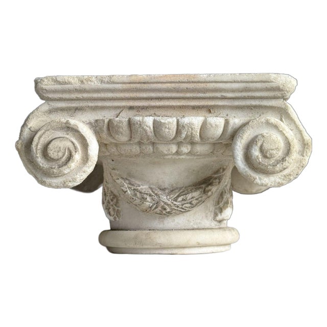 Ionic Hand Carved Marble Capital For Sale