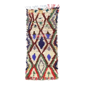 Vintage Berber Boucherouite Moroccan Rug - 02'10 X 06'05