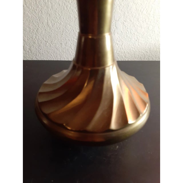 Contemporary 1970s Solid Brass Fluted Vase, Made in India For Sale - Image 3 of 7