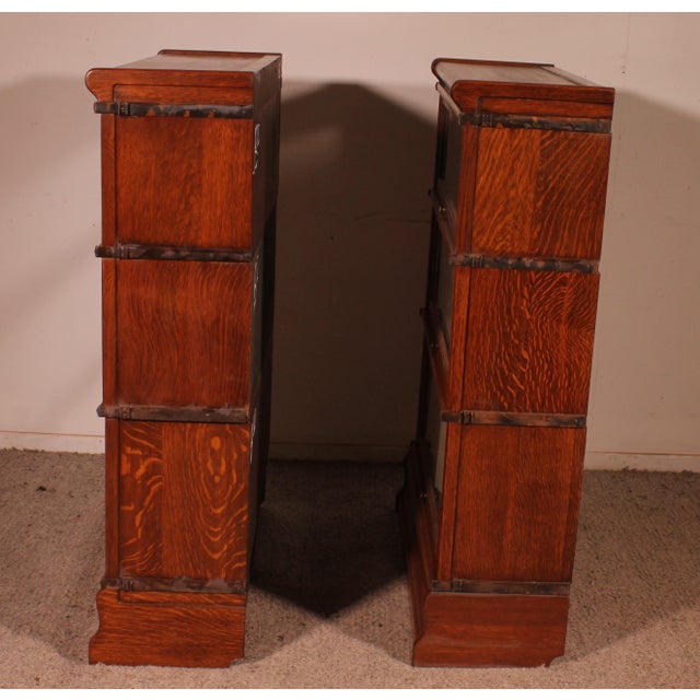 Oak Bookcases from Globe Wernicke, London, 1900s, Set of 2 For Sale - Image 9 of 13