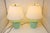 Ceramic Vintage 1970s Mint Green Ceramic Table Lamps, Pair With Cream Shades For Sale - Image 7 of 10