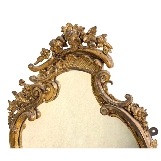 Mid-19th Century Gilt & Gesso Cartouche Form Wall Mirrors, 1850, Set of 2 For Sale - Image 11 of 14
