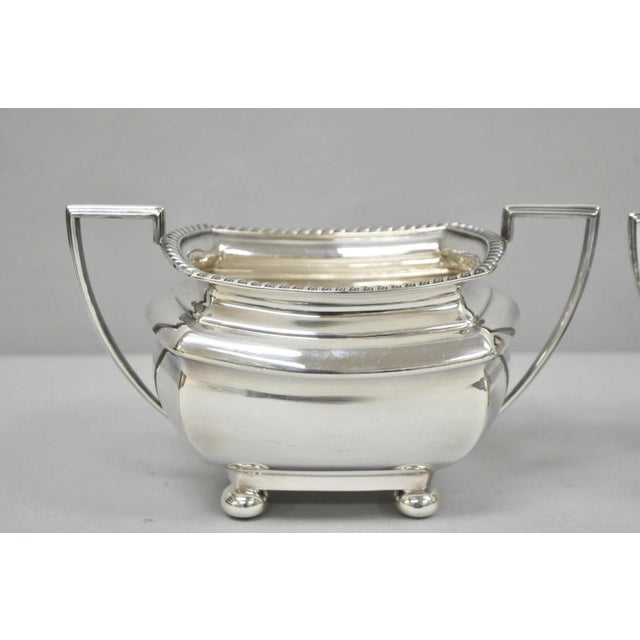 Antique Walker & Hall 53499 Art Deco Silver Plated Tea Service Set - 4 PCS For Sale - Image 11 of 16