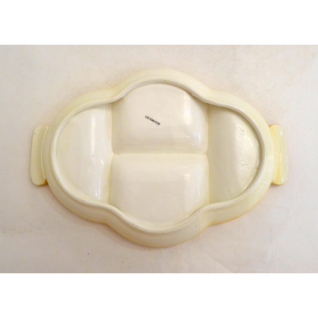 Modernist Bauhaus Earthenware Appetizer Dish with Graphic Decor, Germany, 1930s For Sale - Image 6 of 12