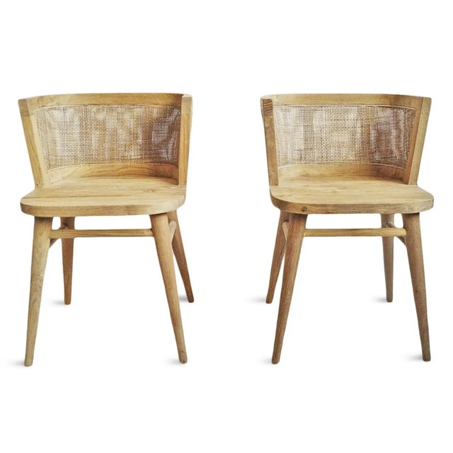 Cinde Raw Teak & Cane Dining Chair Chairish