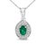 Envelop your decolletage with the verdant charm of this enchanting necklace, meticulously crafted from rhodium-plated 14K...