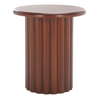 Monka Round End Table in Walnut For Sale
