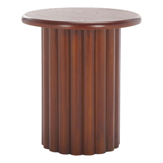 Monka Round End Table in Walnut For Sale