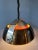Large orange space age pendant light by Lakro Amstelveen. The lamp is made out of steel and has orange lacquer on the...