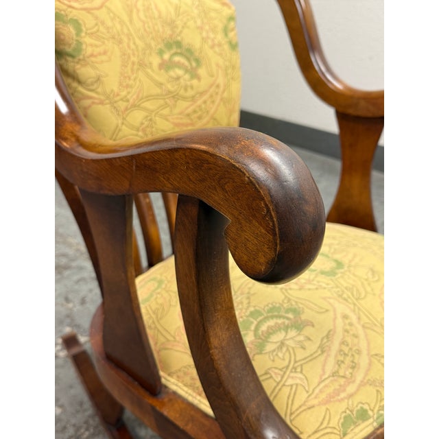 Empire Style Wood Rocking Armchair, Vintage For Sale - Image 9 of 12