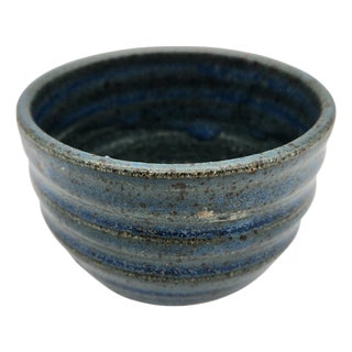 Vintage Studio Pottery Blue Bowl For Sale