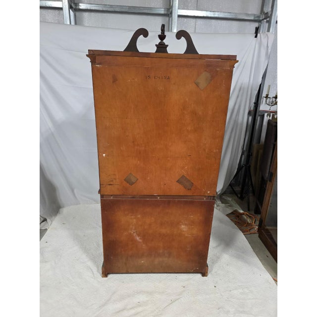 Vintage Curved Front China Cabinet / Secretary Cabinet For Sale - Image 14 of 15