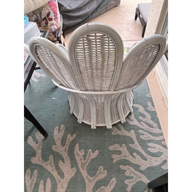 Vintage Palm Frond, Fan-Back, Peacock Chair For Sale In West Palm - Image 6 of 8