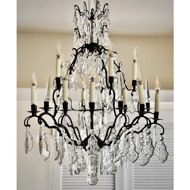 Late 19th Century French Louis XV Style Bronze and Crystal Chandelier For Sale - Image 17 of 18