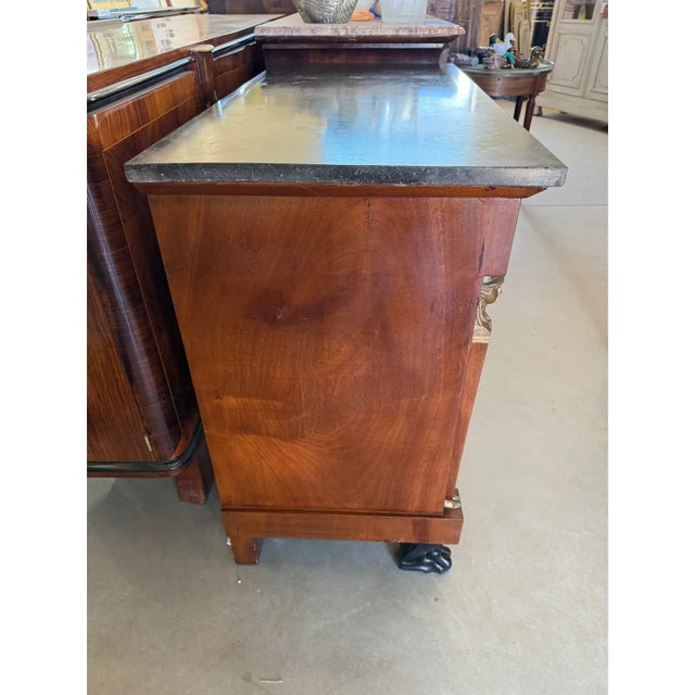 19th Century 19th Century French Empire Marble Top Chest of Drawer or Commode For Sale - Image 5 of 12