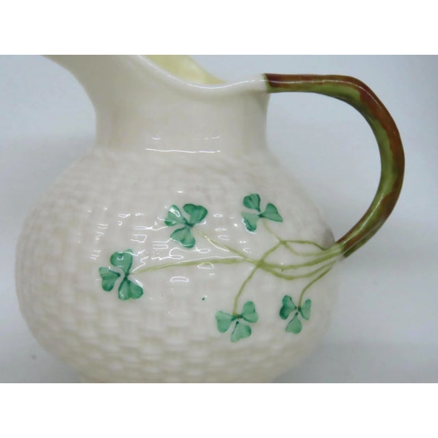 Late 20th Century Belleek Ireland Shamrock Traditional Porcelain Creamer Small Pitcher 4671b For Sale In Miami - Image 6 of 14