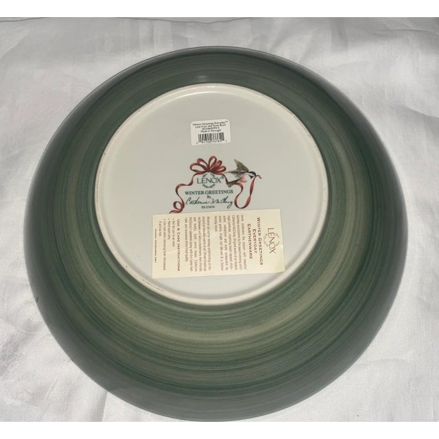 Lenox Winter Greetings Large Serving Bowl Excellent Mint Condition For Sale - Image 11 of 12