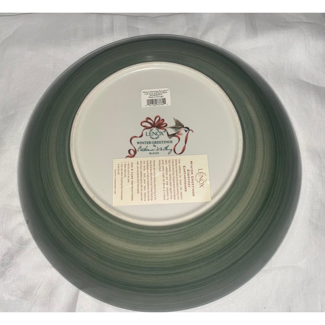 Lenox Winter Greetings Large Serving Bowl Excellent Mint Condition Late 20th Century For Sale - Image 11 of 12