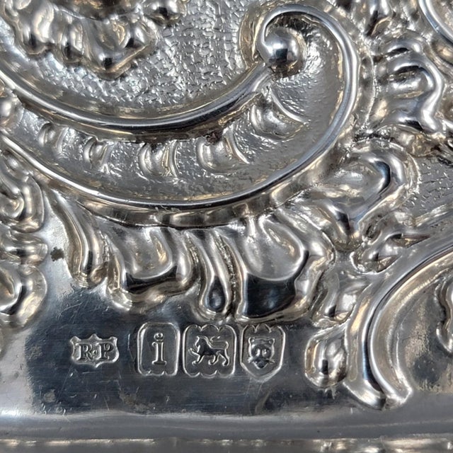 Edwardian Sterling Silver Card Tray by Robert Pringle & Sons, 1904 For Sale - Image 5 of 8