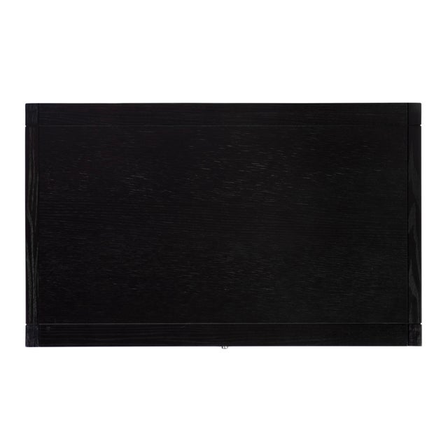 Lark 28 in. W Rectangular Wood 2 Drawer Wide Nightstand with Open Shelf, Washed Black For Sale - Image 11 of 11