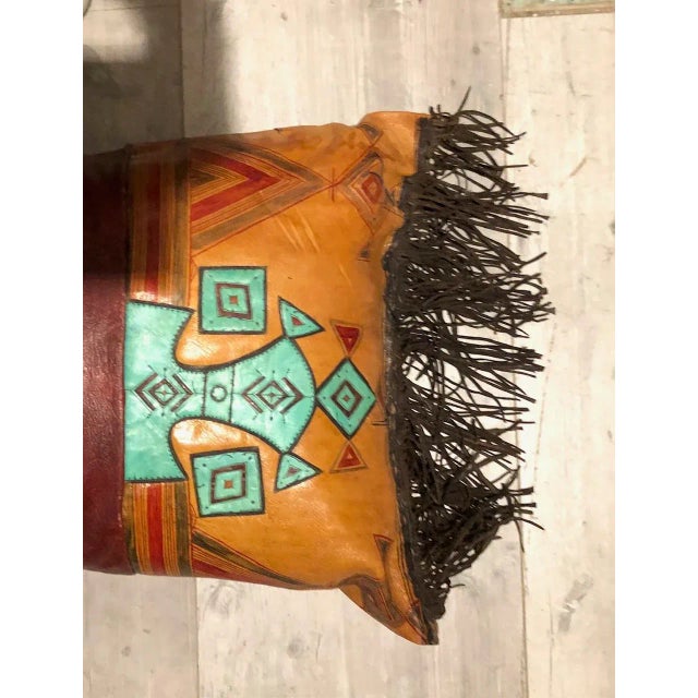Vintage Tuareg Leather Tent Cushion, 1960s For Sale - Image 12 of 14