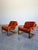 Mid-Century Modern 1970s Mid Century Westnofa Norway Cantilevered Bentwood and Orange Wool Lounge Chair Pair For Sale - Image 3 of 12