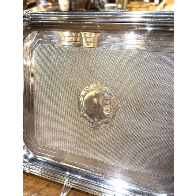 Late 19th Century 19th Century French Louis XVI Silvered Bronze Serving Tray For Sale - Image 5 of 8