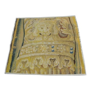 Antique Gold and Green Verdure Tapestry Fragment For Sale