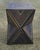 Wood Contemporary Traditional Moroccan Resin and Walnut Wood Stool / Blue Hourglass Silhouette For Sale - Image 7 of 7