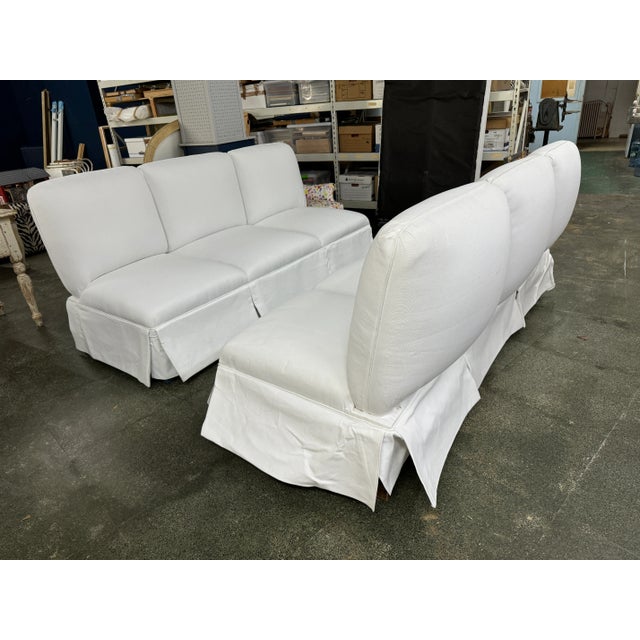 19th Century Madeleine Castaing Slipper Sofa Set of 2 For Sale - Image 11 of 11