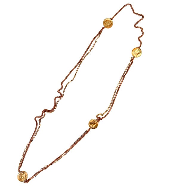 18K Yellow Gold Vermeil on 925 Solid Sterling Silver Genuine Vintage Coins Great Value Chain Length 28 inches