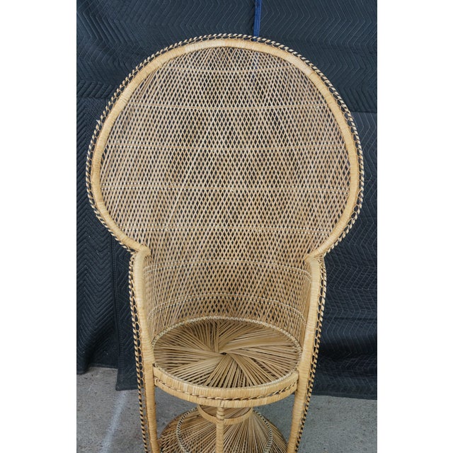Mid 20th Century Mid-Century Modern Bamboo & Rattan Peacock Throne Accent Chair Boho Chic MCM For Sale - Image 5 of 18