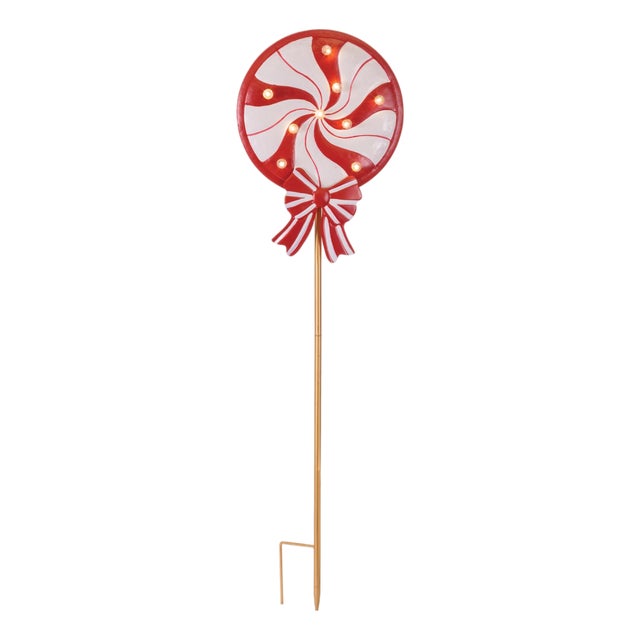 LED Peppermint Lollipop Planter Stake For Sale