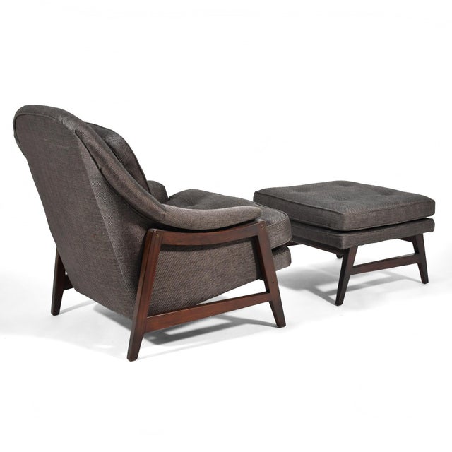 Dunbar Furniture Edward Wormley Model 5701 Lounge Chair & Ottoman For Sale - Image 4 of 8