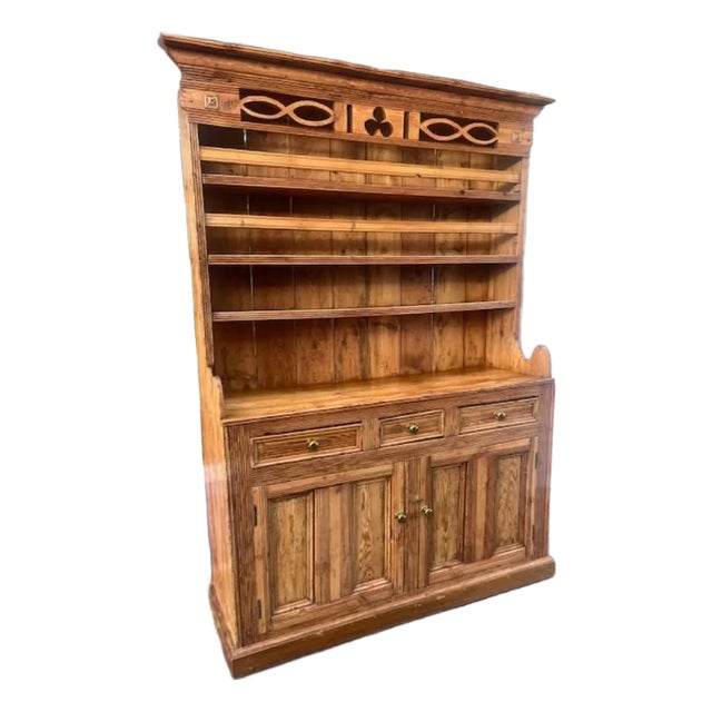 Large Antique Style Pine Irish Dresser For Sale