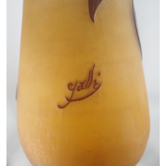 Nancy Glass Paste Vase with Wisteria by Émile Galle For Sale - Image 8 of 9