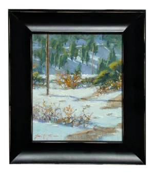 2007 "Down to the Meadow" Impressionist Style Winter Landscape Oil Painting by Frank LaLumia, Framed