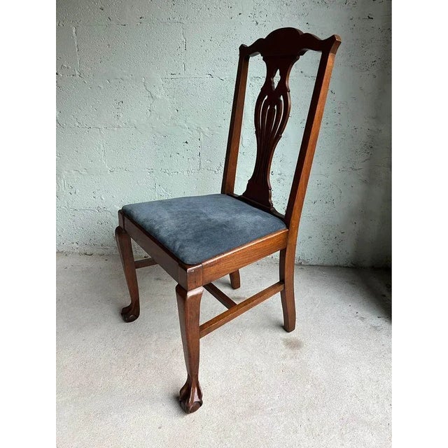 English Early 20th Century Antique Chippendale Style Mahogany Side Chair. For Sale - Image 3 of 7