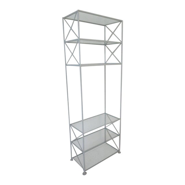 Russell Woodard Iron and Glass Etagere or Bookcase For Sale