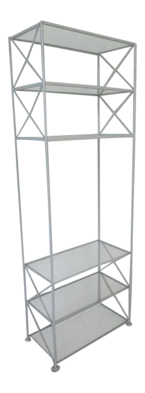 Russell Woodard Iron and Glass Etagere or Bookcase