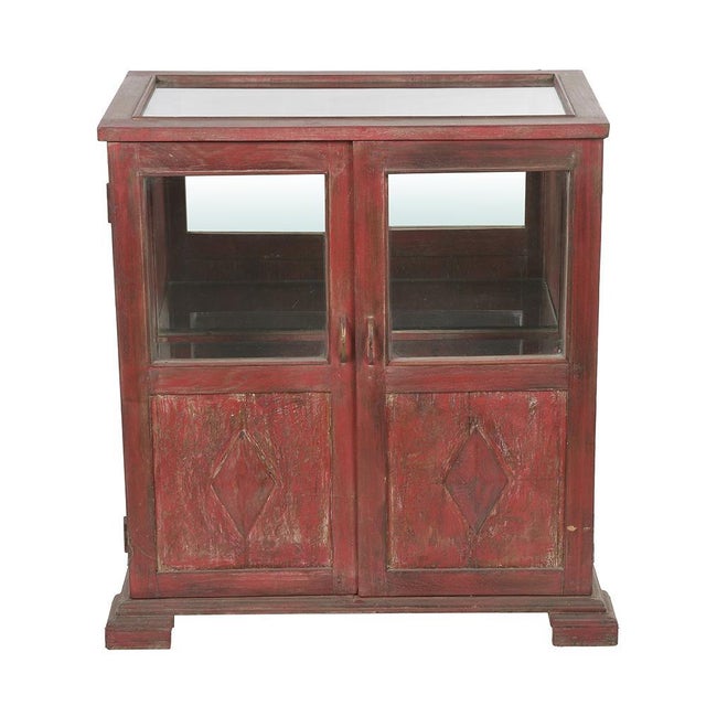 Wooden Display Case with Red Patina For Sale - Image 6 of 6