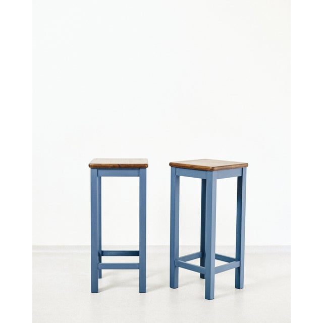 Wooden Bar Stools, 1980s, Set of 2 For Sale - Image 4 of 4
